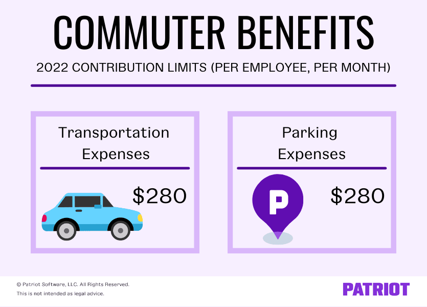 2022年通勤者福利限额:280美元交通费(每月)和280美元停车费(每月)