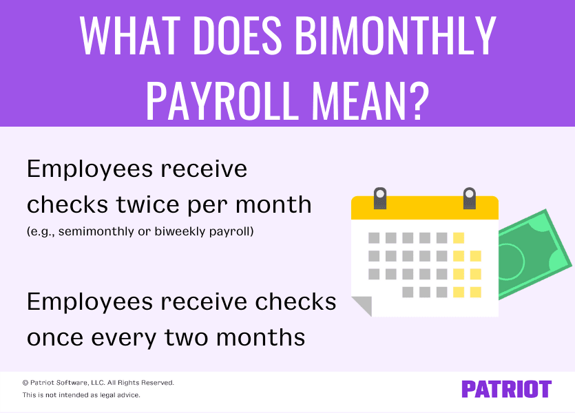 双月工资是什么意思?1)员工每月收到两次支票或2)员工每两个月收到一次支票
